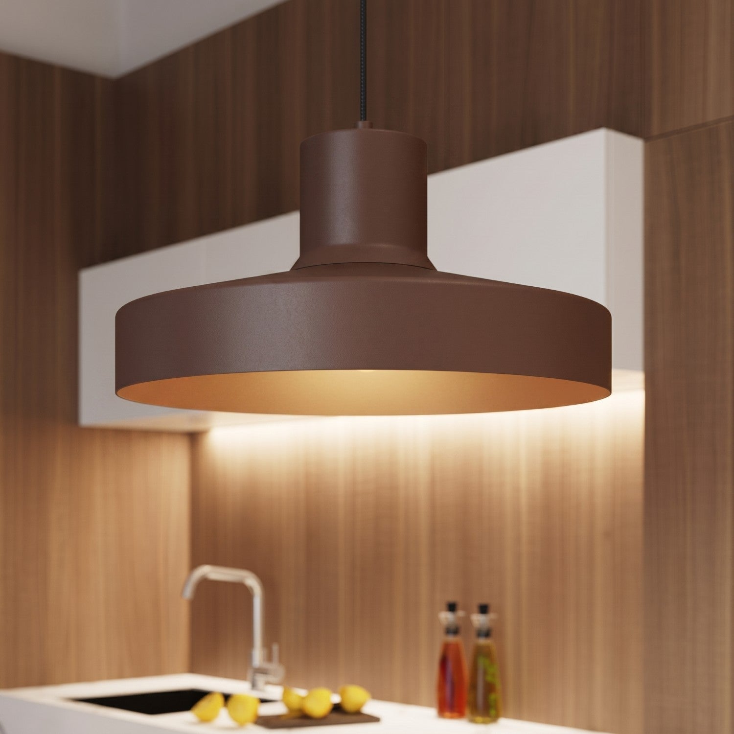 Suspension Bilo métal brun E27, vue 15