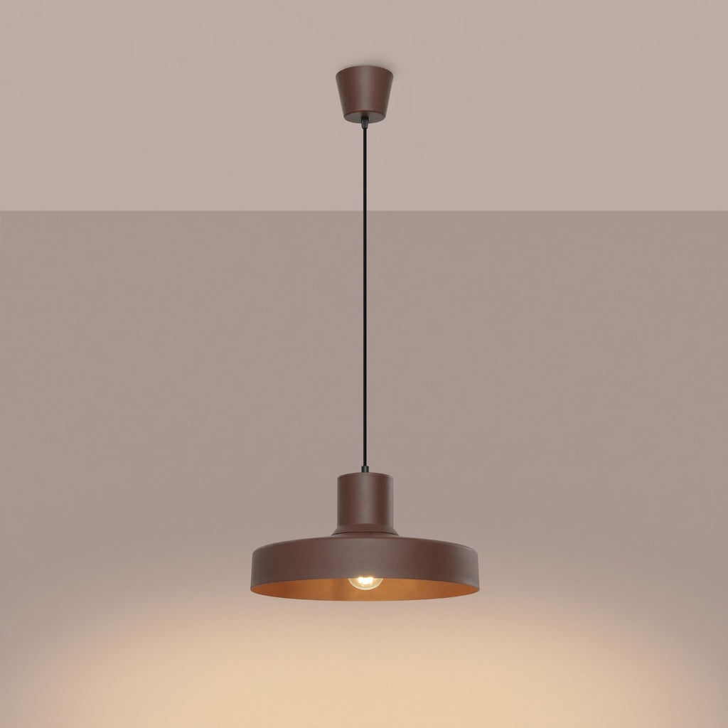 Suspension Bilo métal brun E27, vue 3
