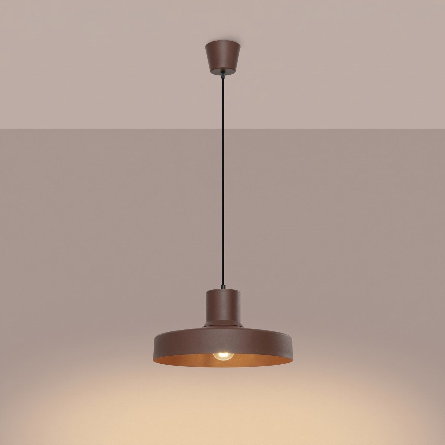 Suspension Bilo métal brun E27, vue 3