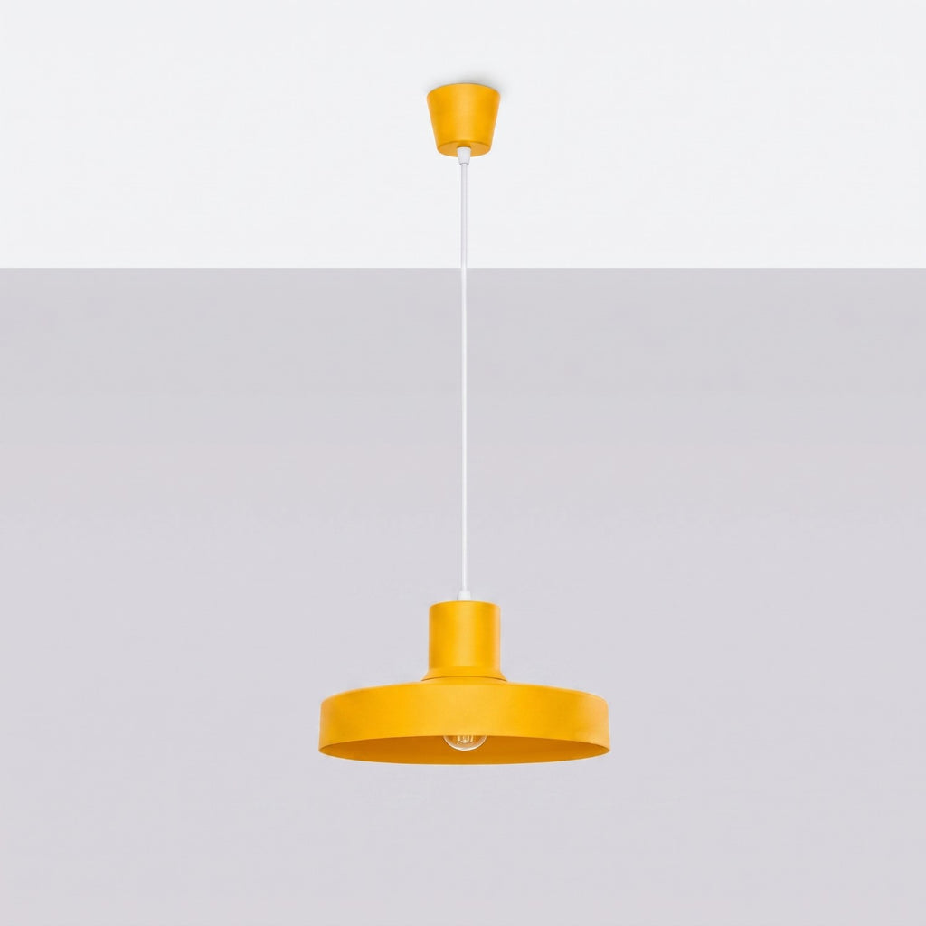 Suspension Bilo métal jaune E27, vue 2