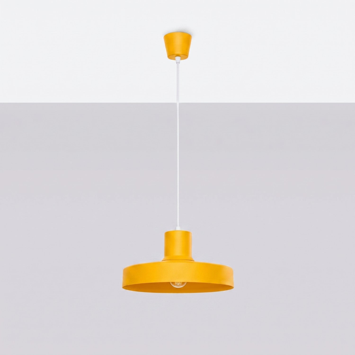 Suspension Bilo métal jaune E27, vue 2