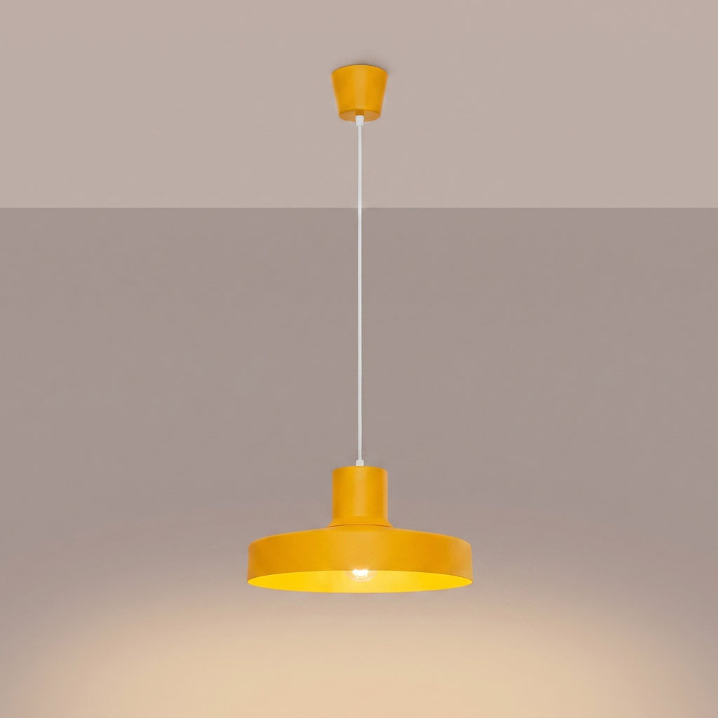 Suspension Bilo métal jaune E27, vue 3