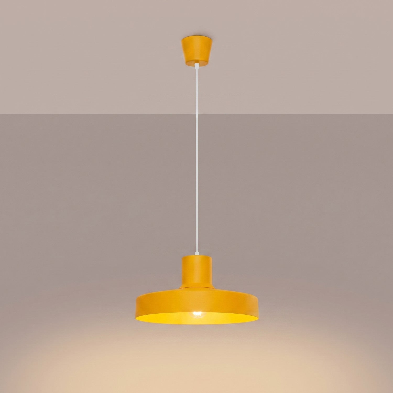 Suspension Bilo métal jaune E27, vue 3