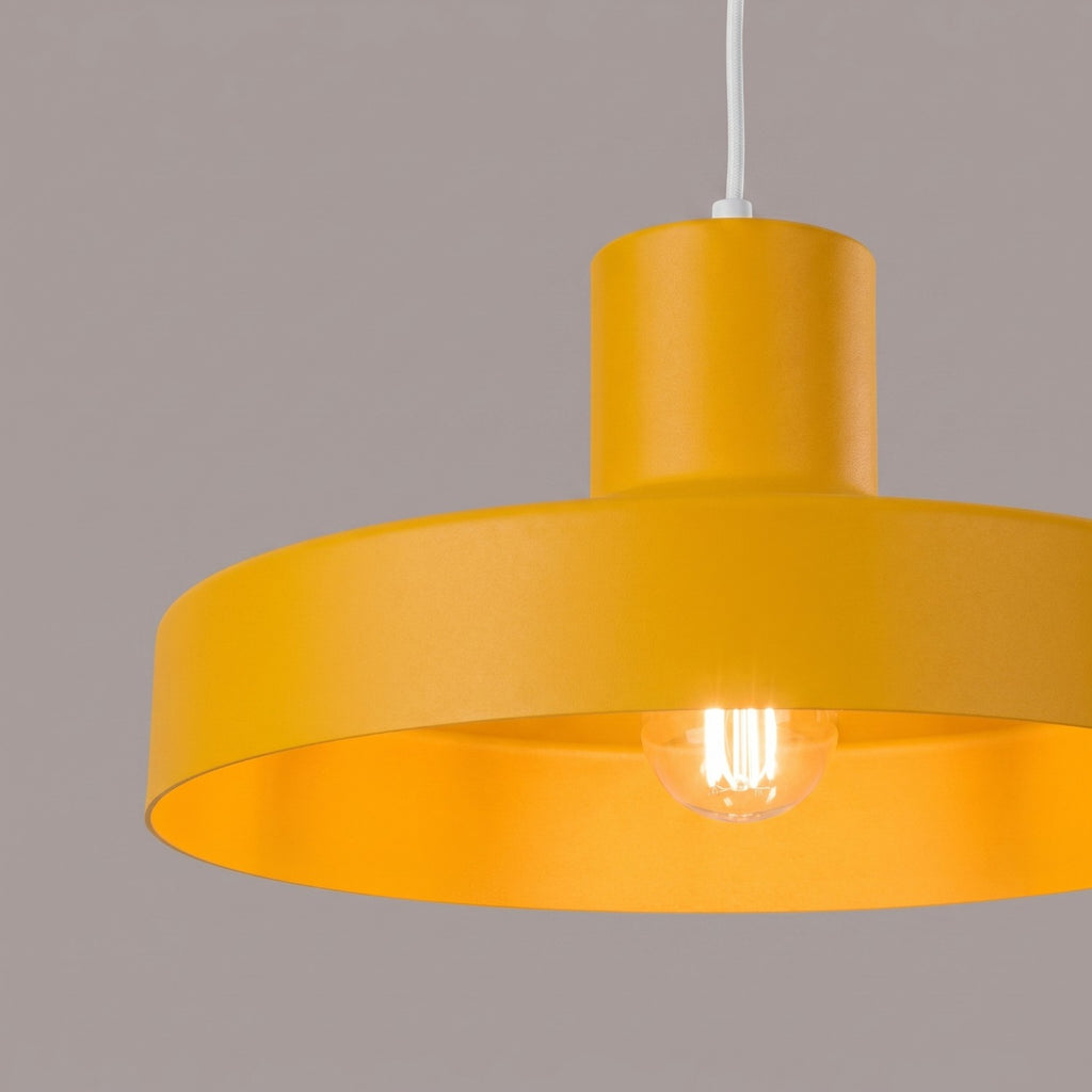 Suspension Bilo métal jaune E27, vue 4