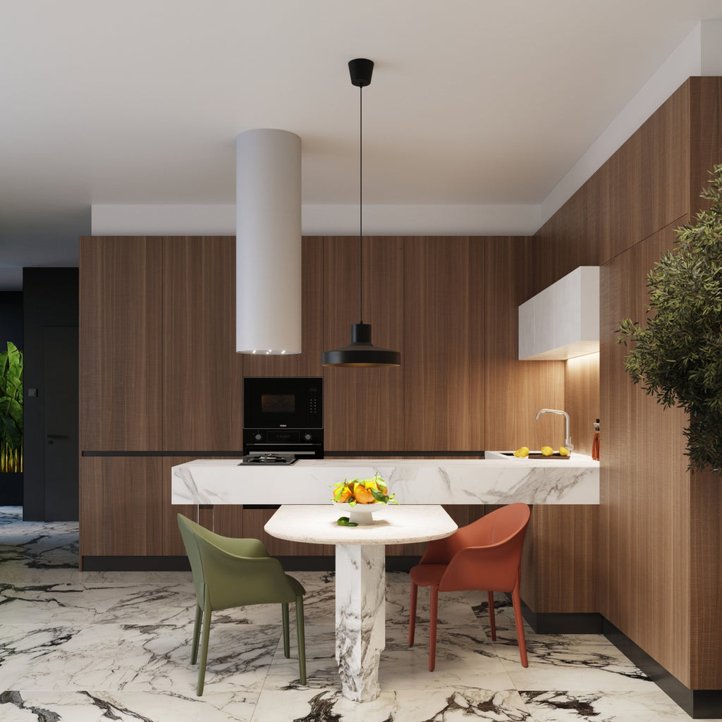 Suspension Bilo métal noir E27 en situation dans un intérieur