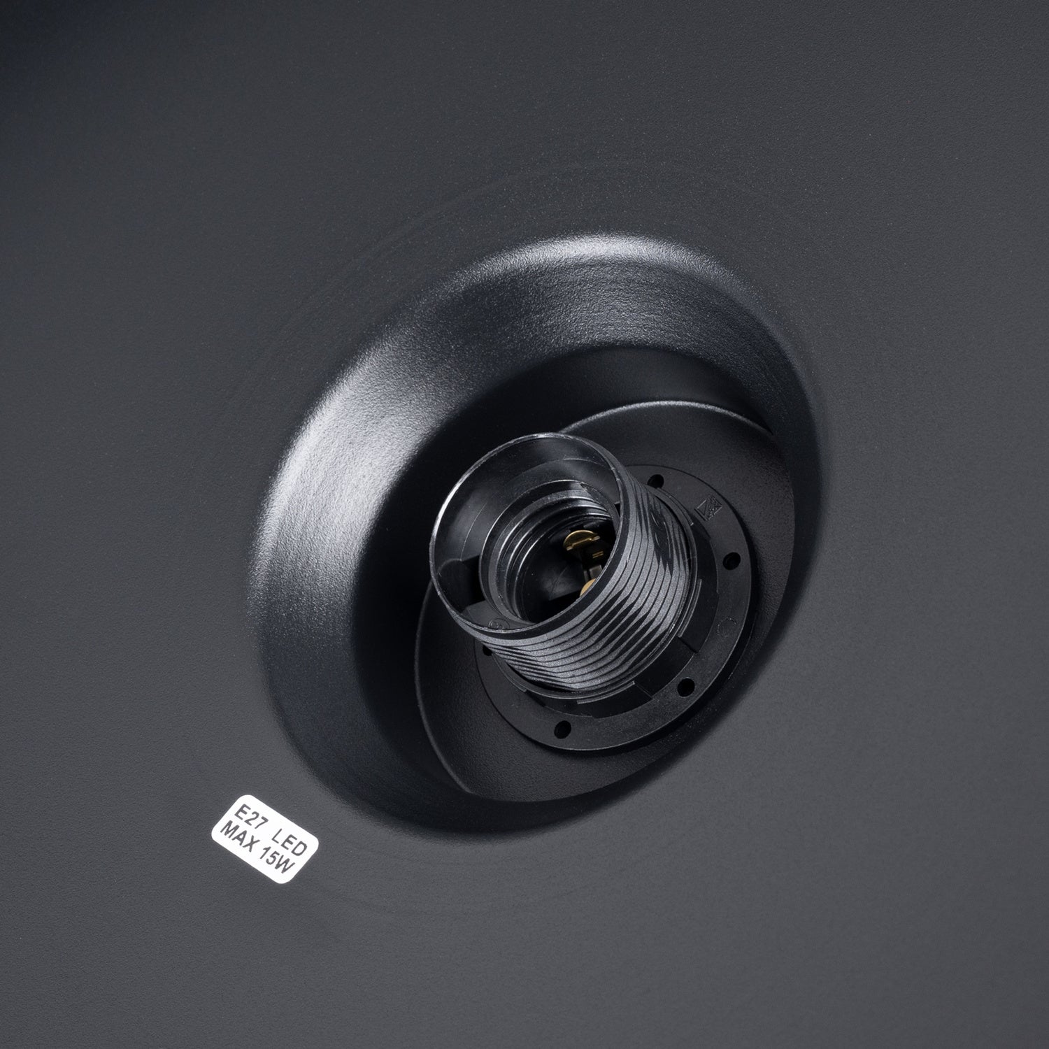 Suspension Bilo métal noir E27, gros plan