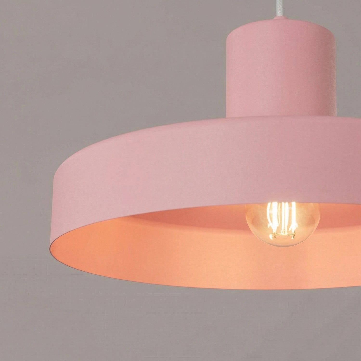 Suspension Bilo métal rose E27, vue 4