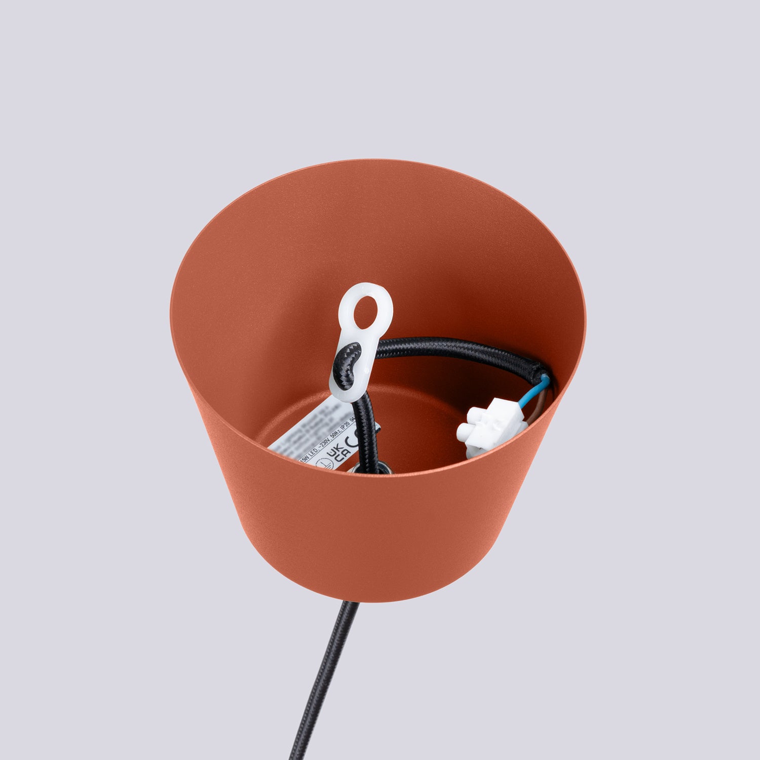 Suspension Bilo métal rouge ocre E27, autre vue