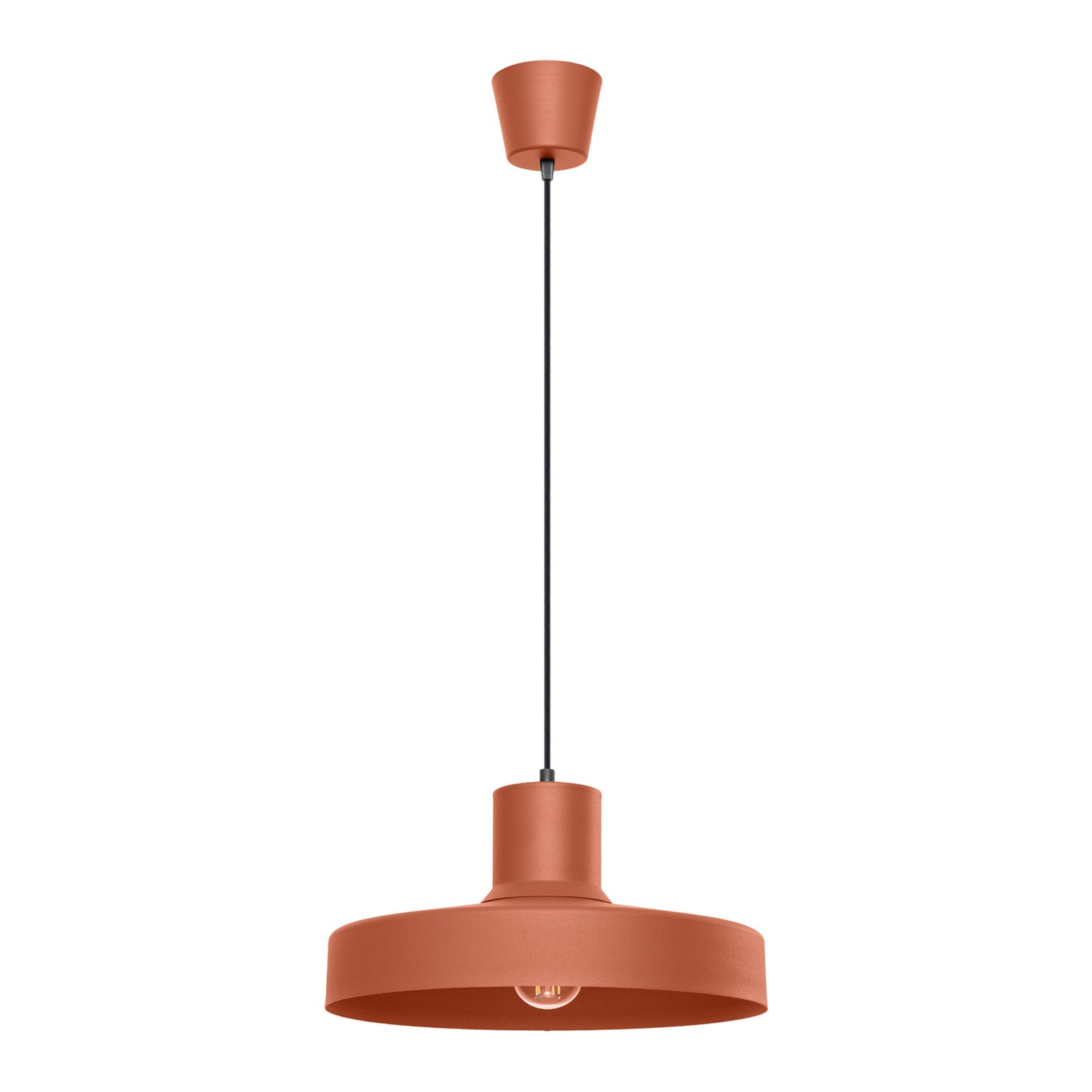 Suspension Bilo métal rouge ocre E27