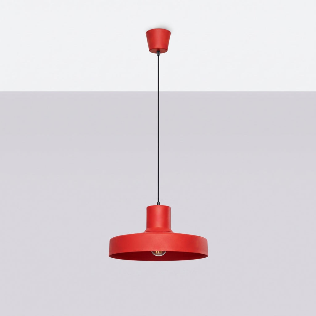 Suspension Bilo métal rouge E27, vue 2