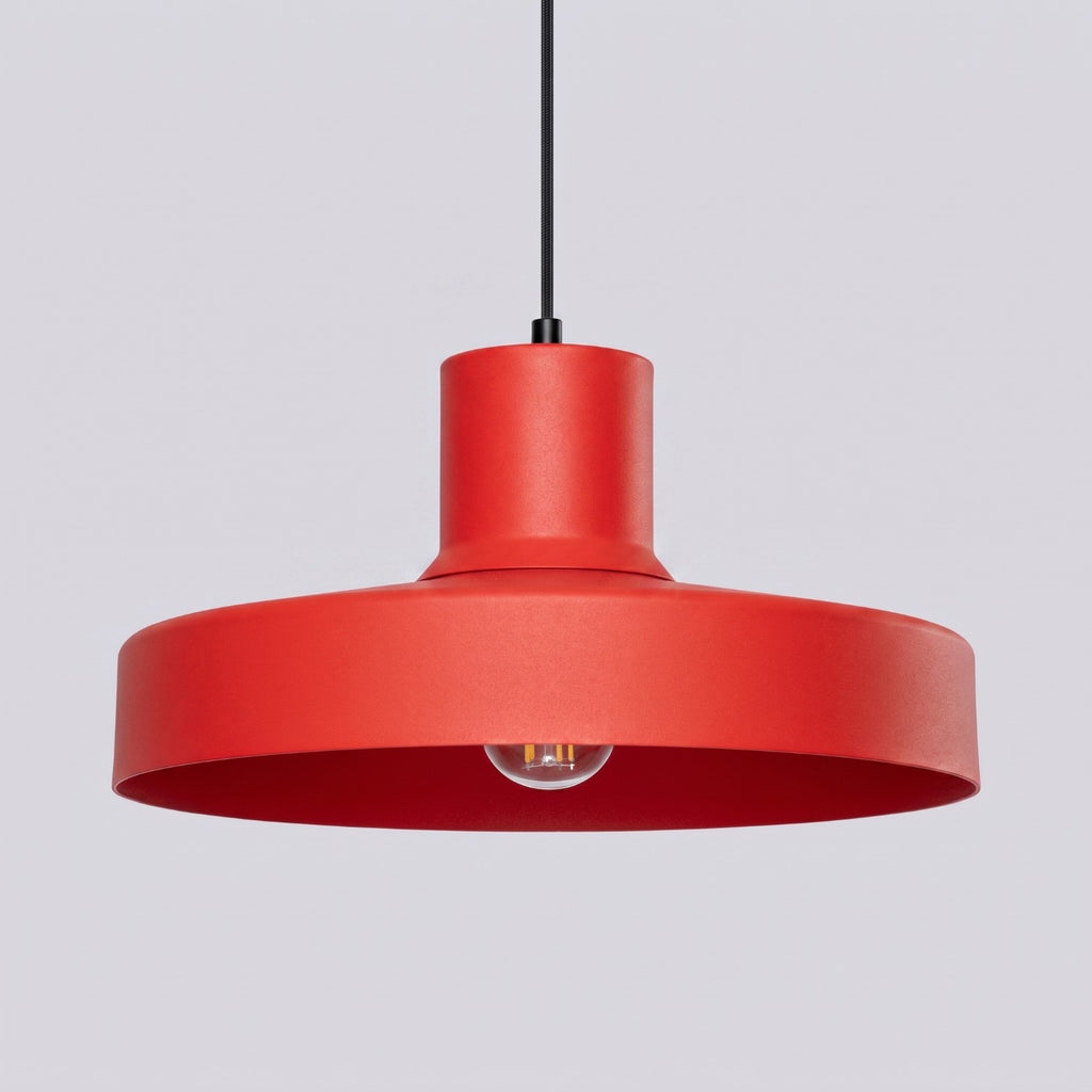 Suspension Bilo métal rouge E27, vue 5