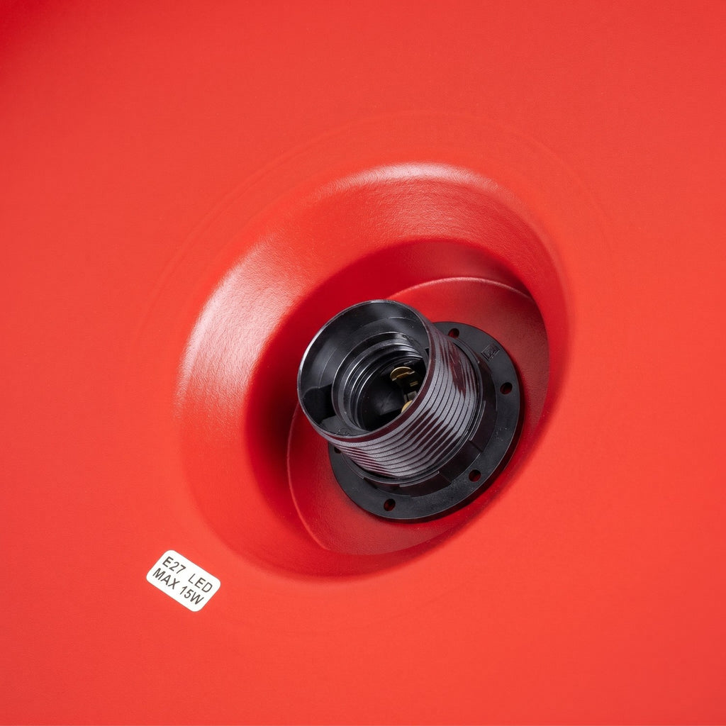 Suspension Bilo métal rouge E27, vue 8