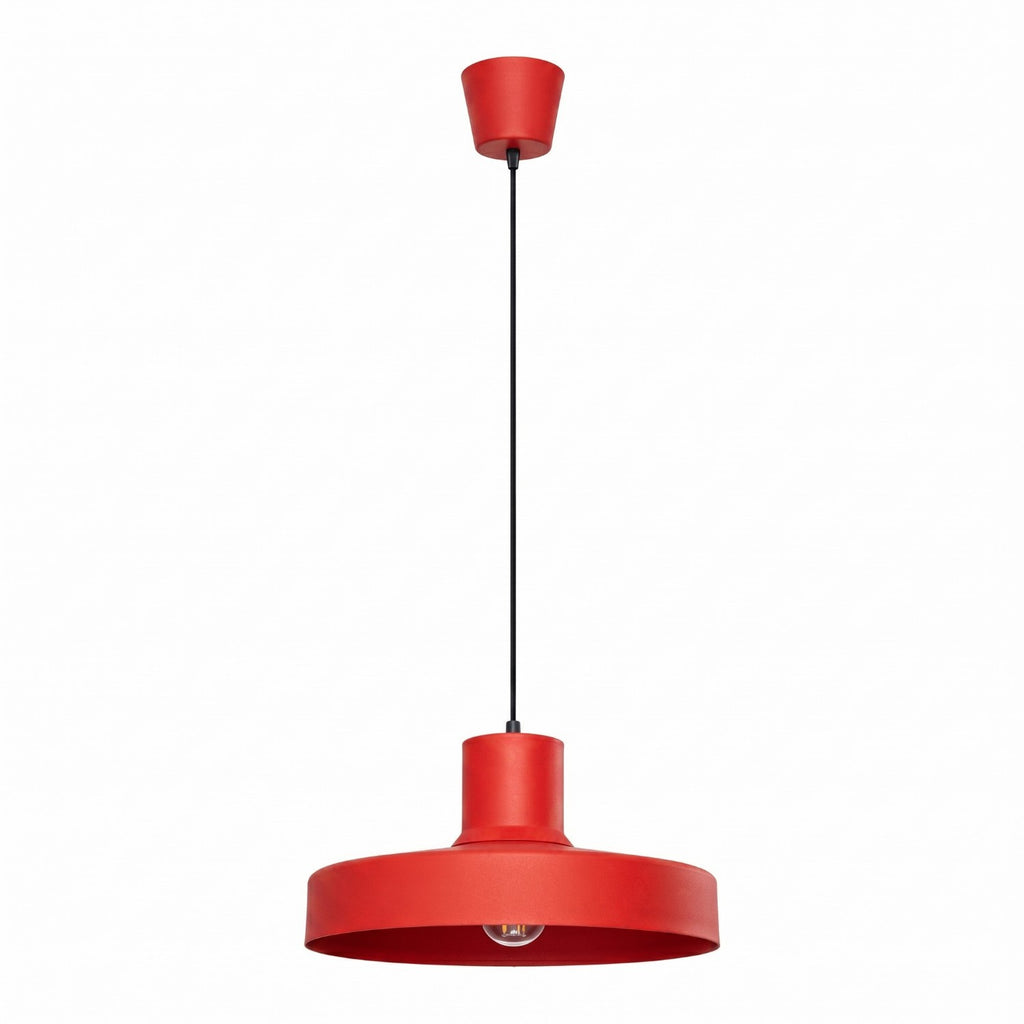 Suspension Bilo métal rouge E27
