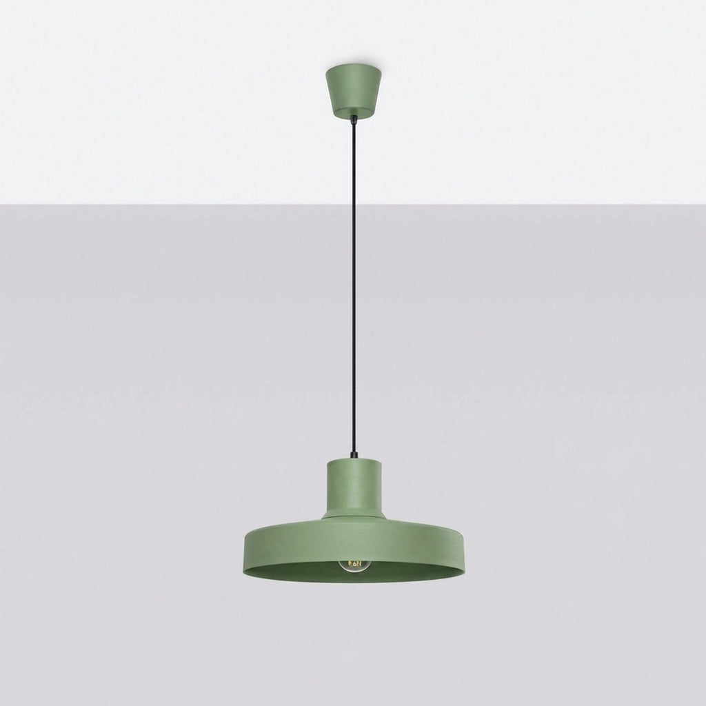 Suspension Bilo métal vert sauge E27, vue 2