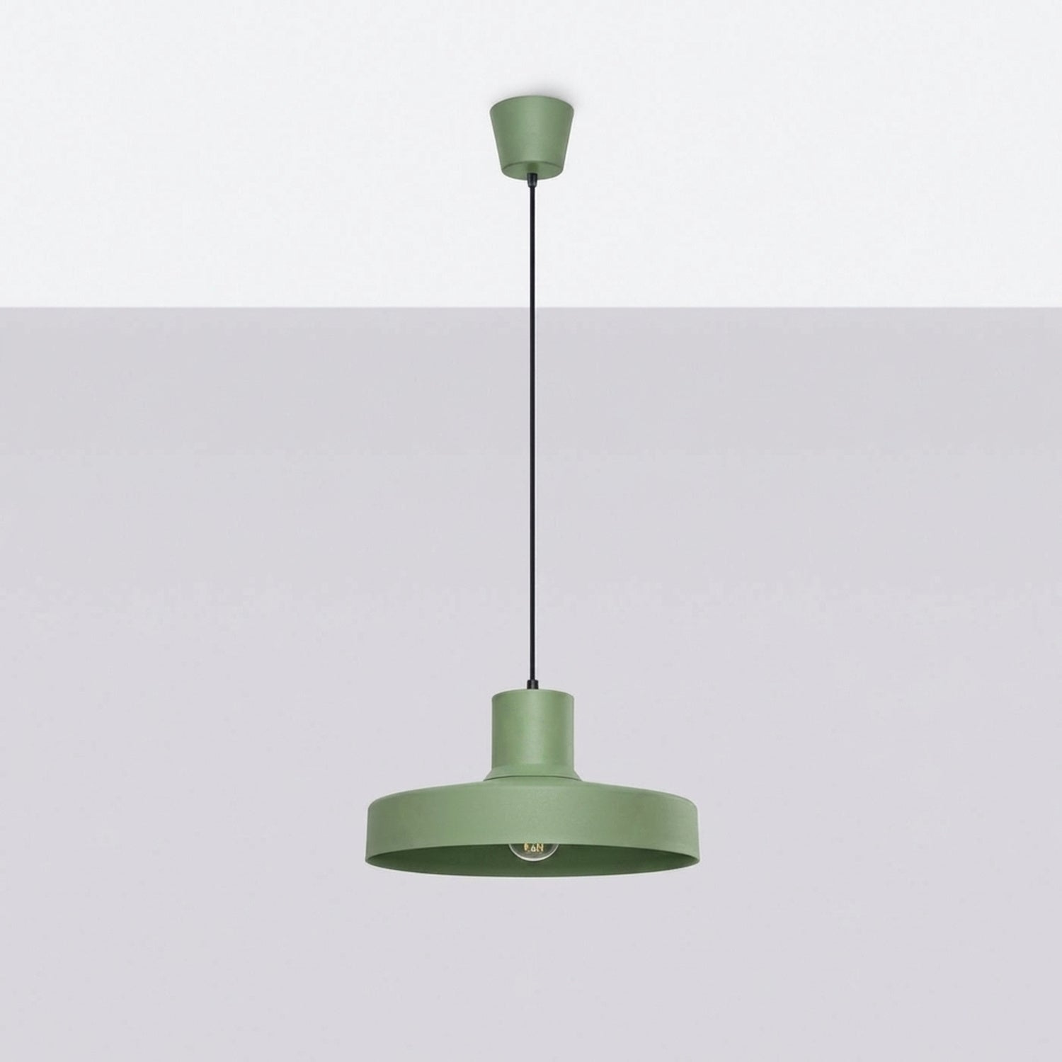 Suspension Bilo métal vert sauge E27, vue 2
