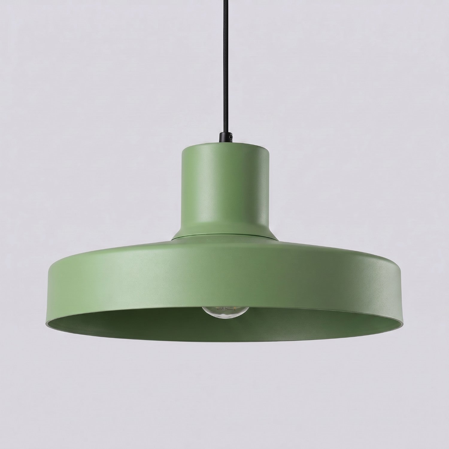 Suspension Bilo métal vert sauge E27, vue 5