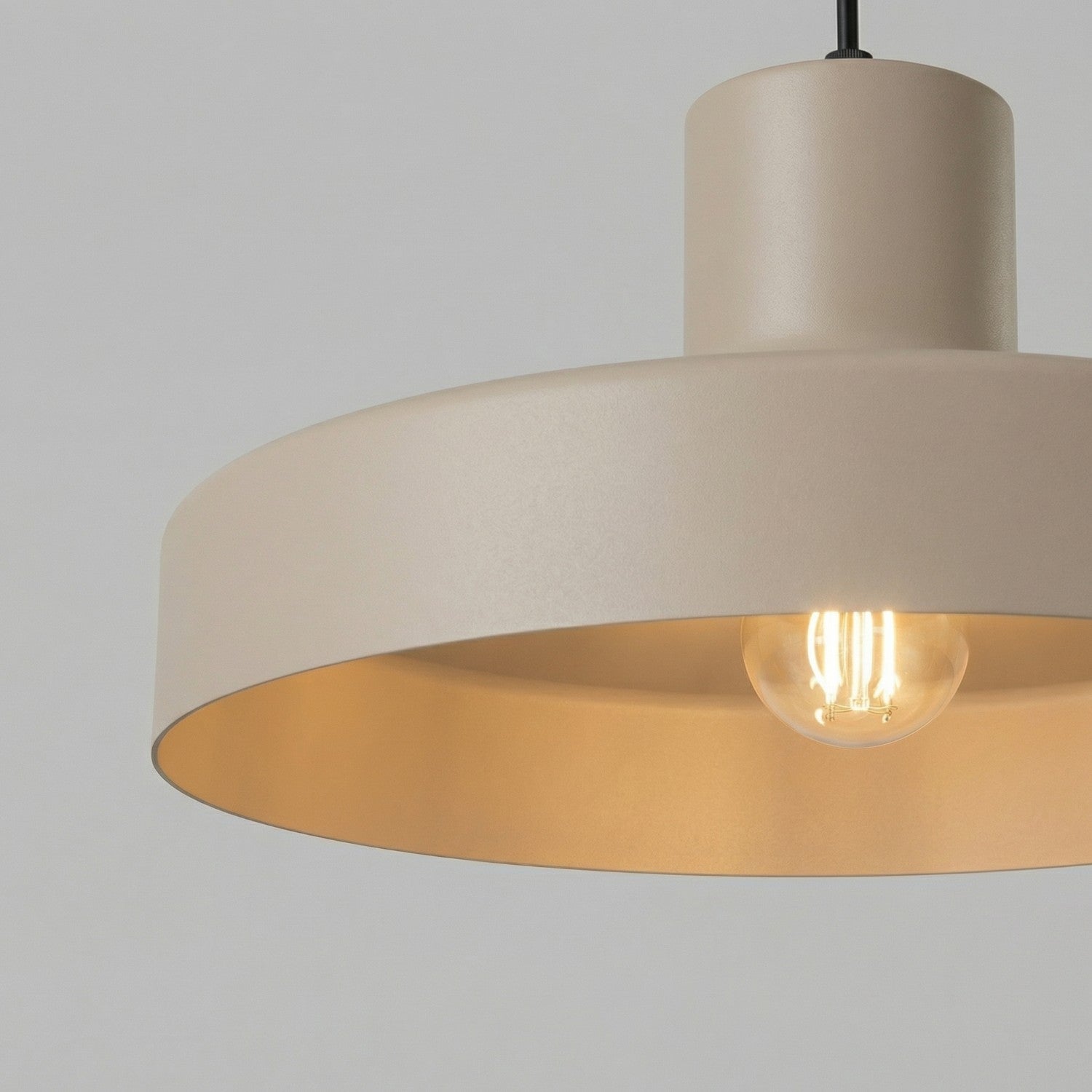 Suspension Bilo métal taupe E27, vue 4