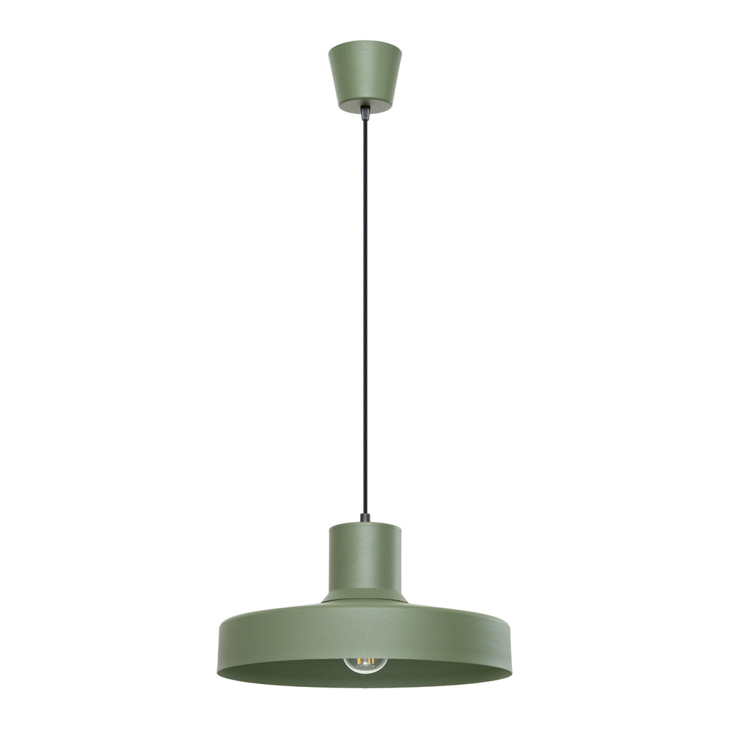 Suspension Bilo métal vert olive E27