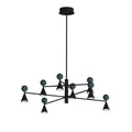 Suspension Bingo malachite noire 8 lumières