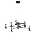 Suspension Bingo travertin noire 8 lumières