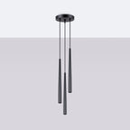 Suspension Bliss 3 en grappe métal noir G9 de profil