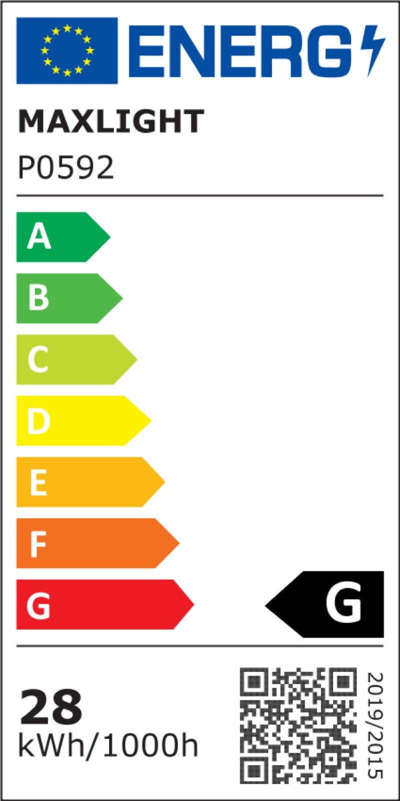 Étiquette énergie de la suspension Bora B, classe G