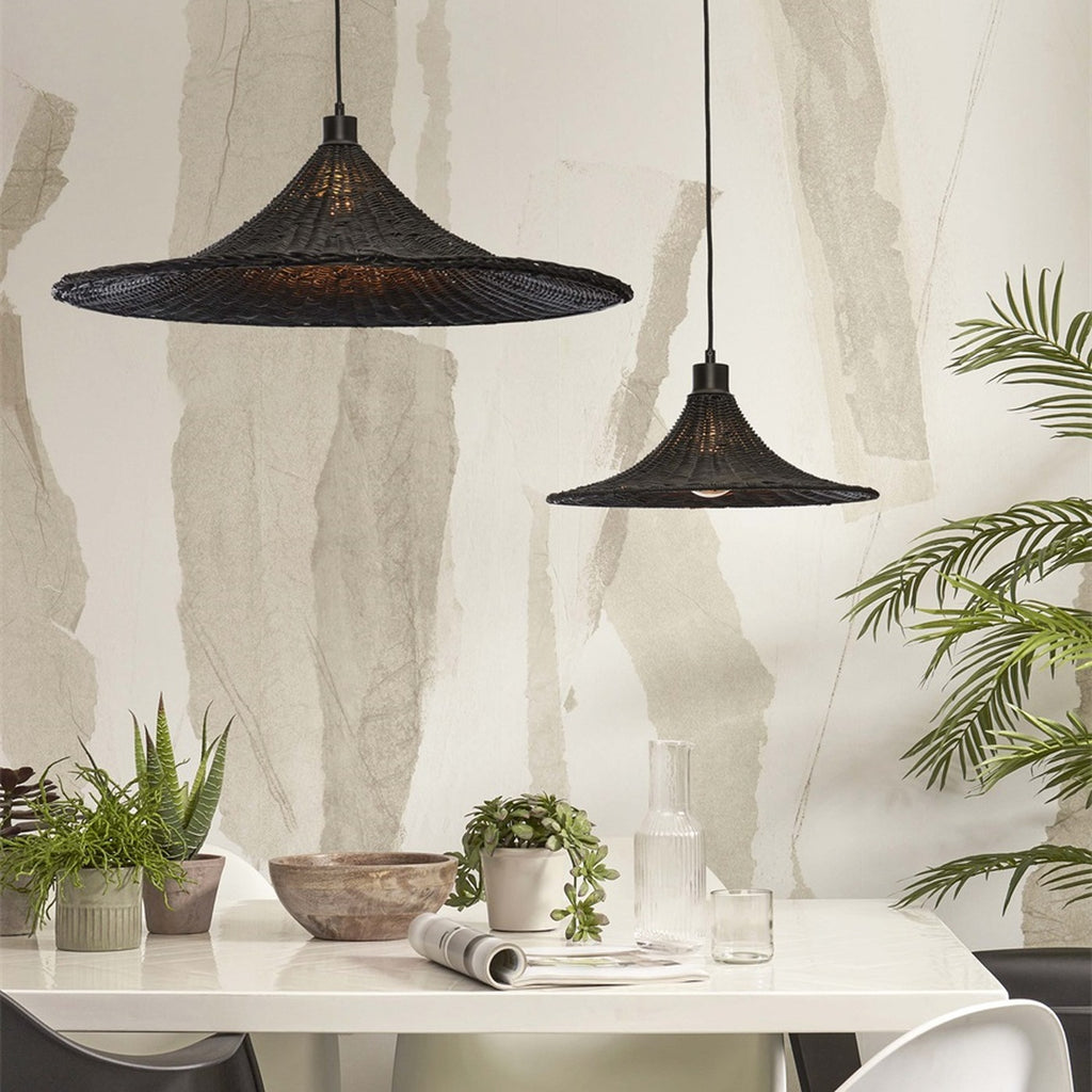 Suspension Borabora bambou noir 40 cm E27, vue 4