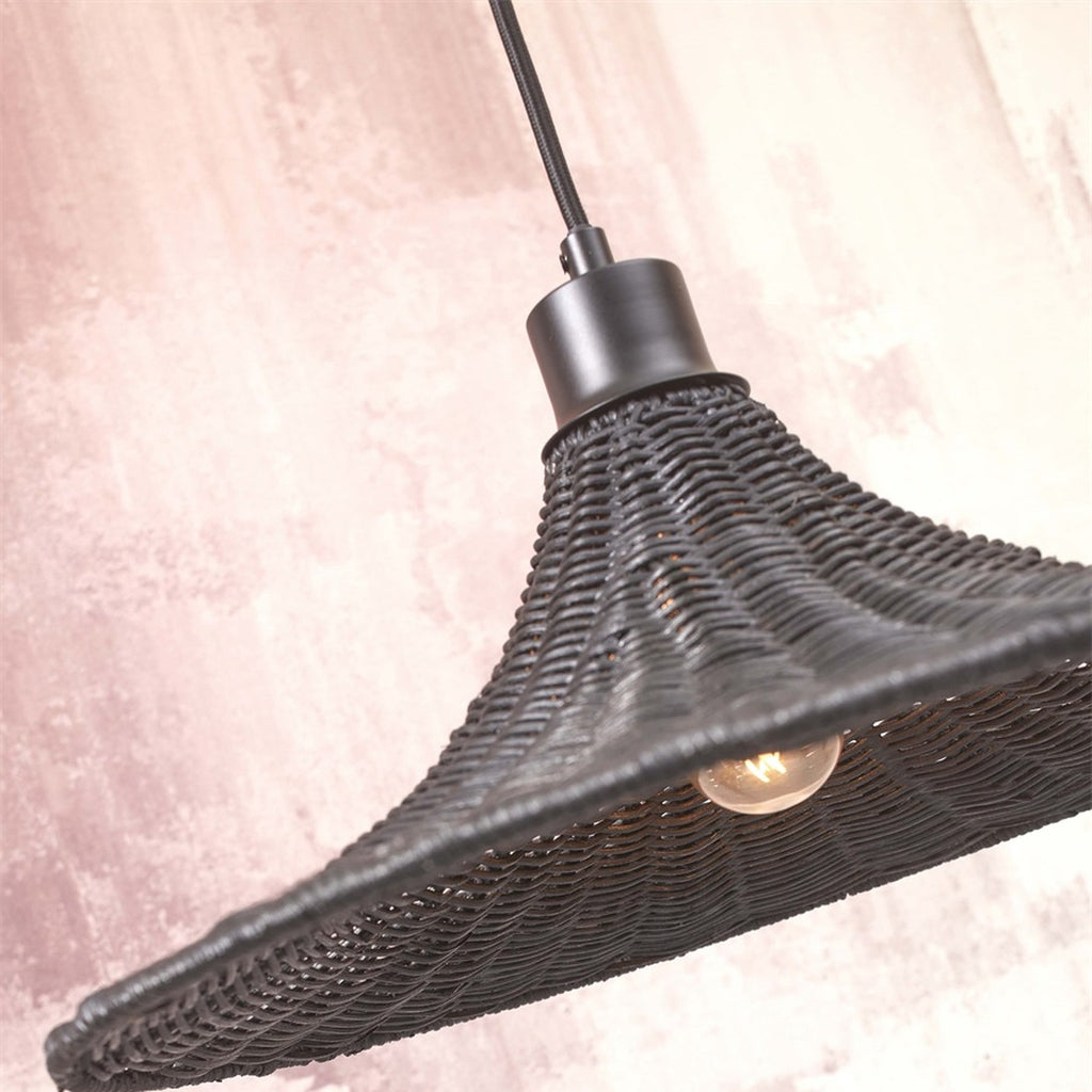 Suspension Borabora bambou noir 40 cm E27, vue 6