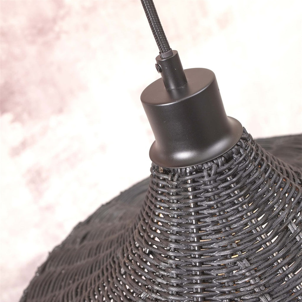 Suspension Borabora bambou noir 40 cm E27, vue 7