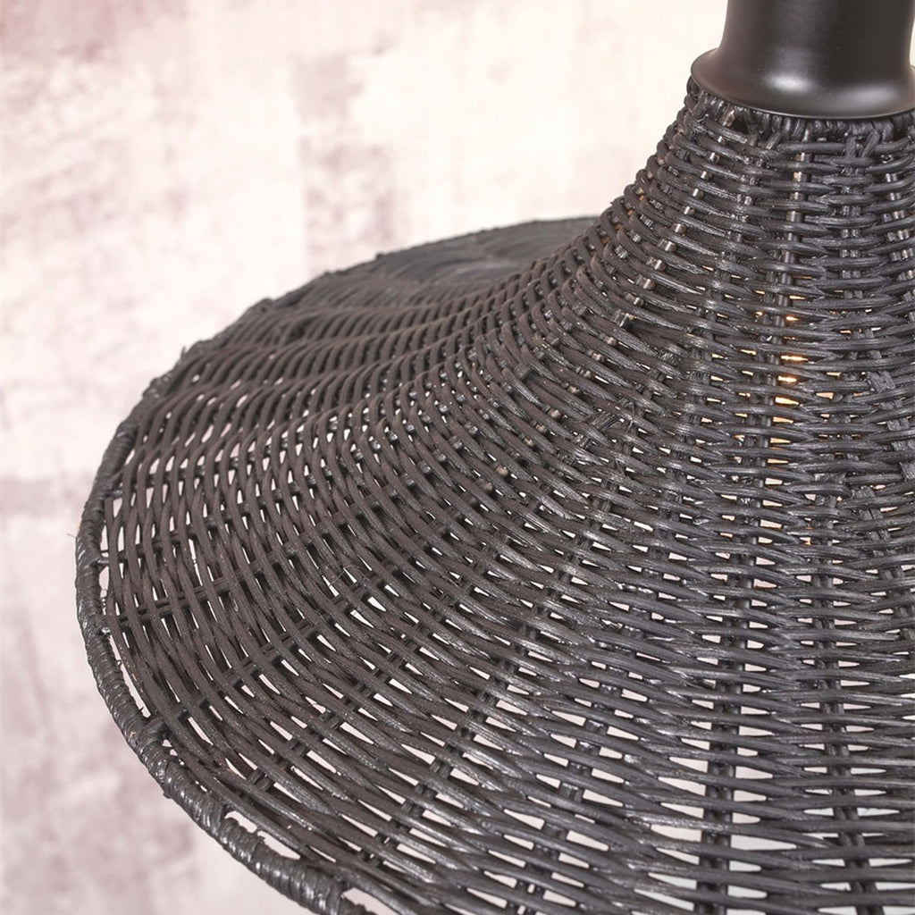 Suspension Borabora bambou noir 40 cm E27, vue 8
