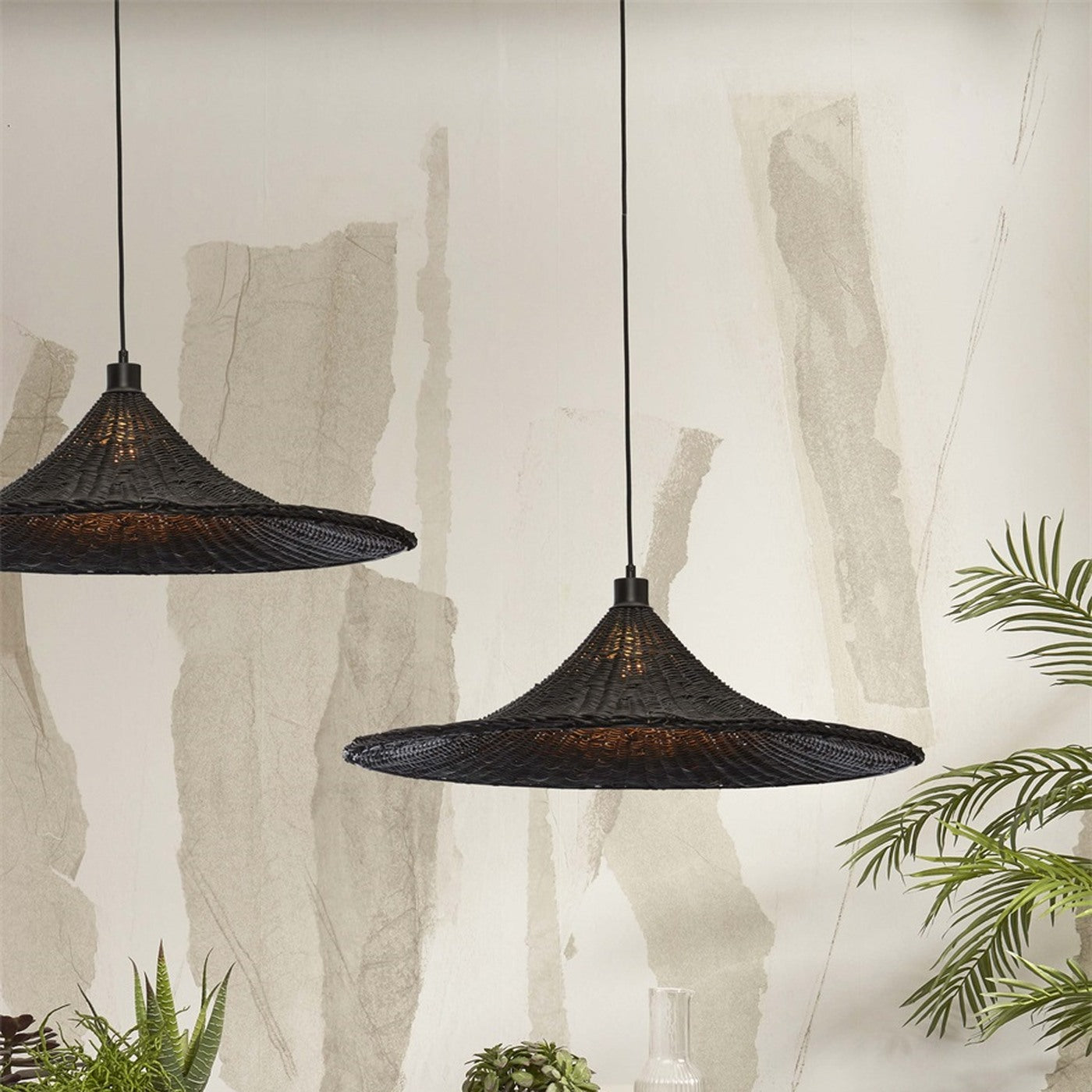 Suspension Borabora bambou noir 70 cm E27, vue 3