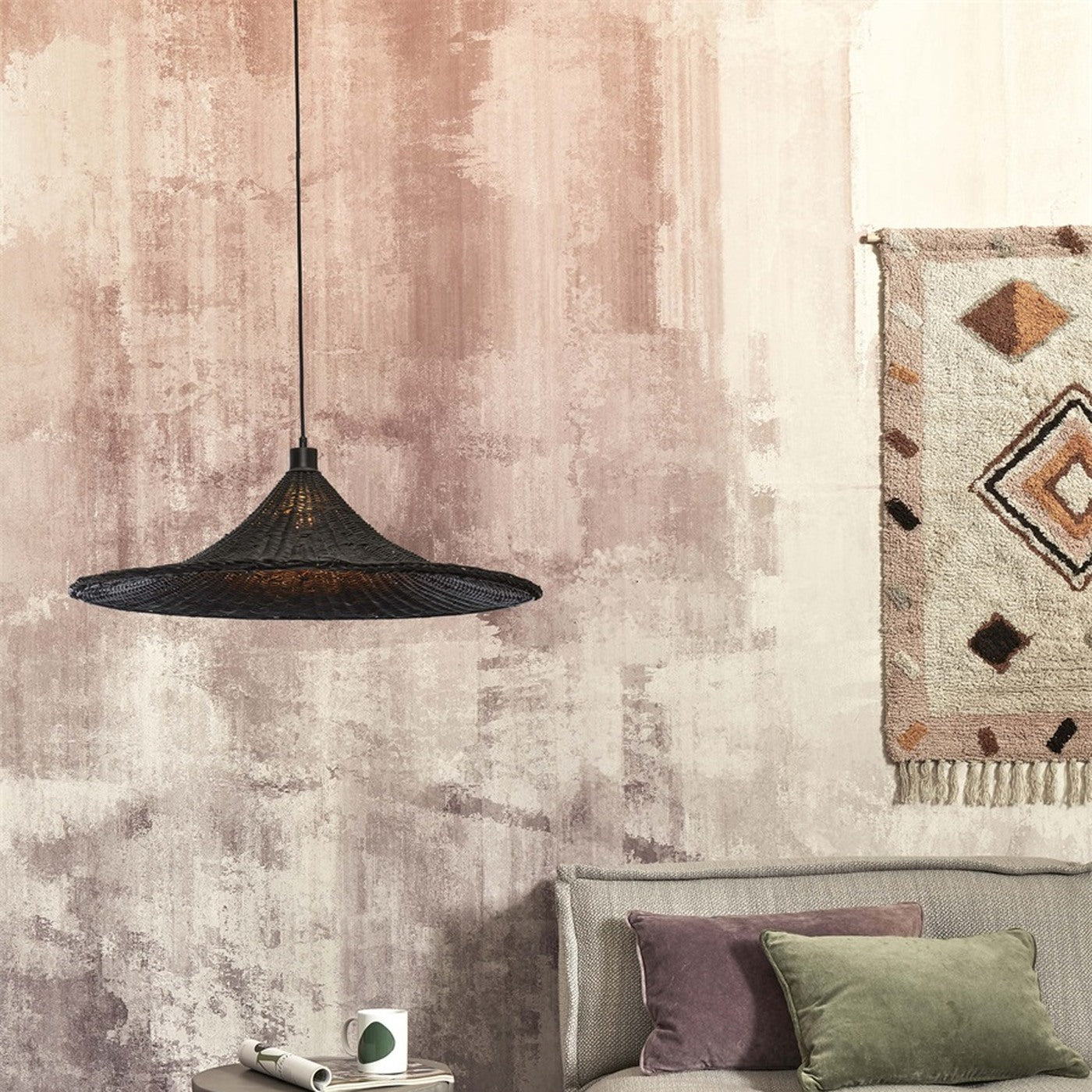 Suspension Borabora bambou noir 70 cm E27, vue 5