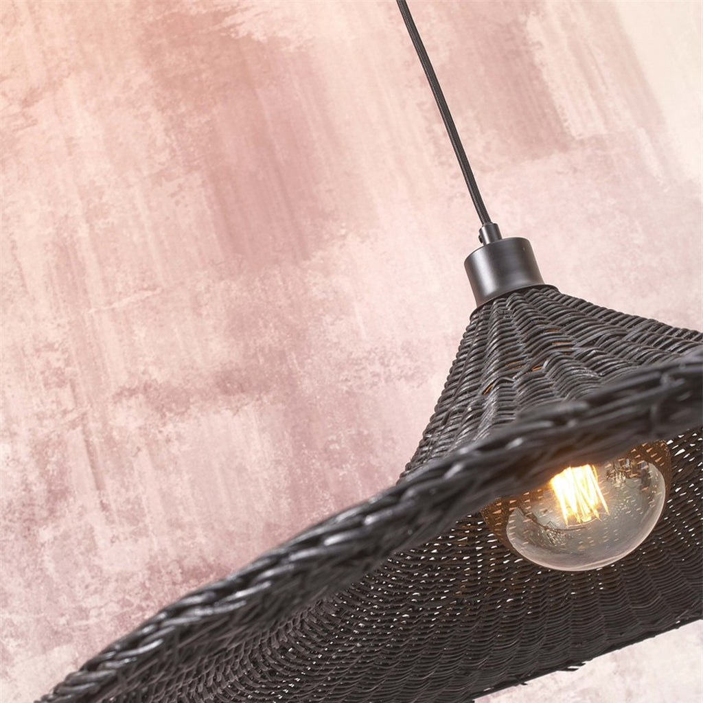 Suspension Borabora bambou noir 70 cm E27, vue 6