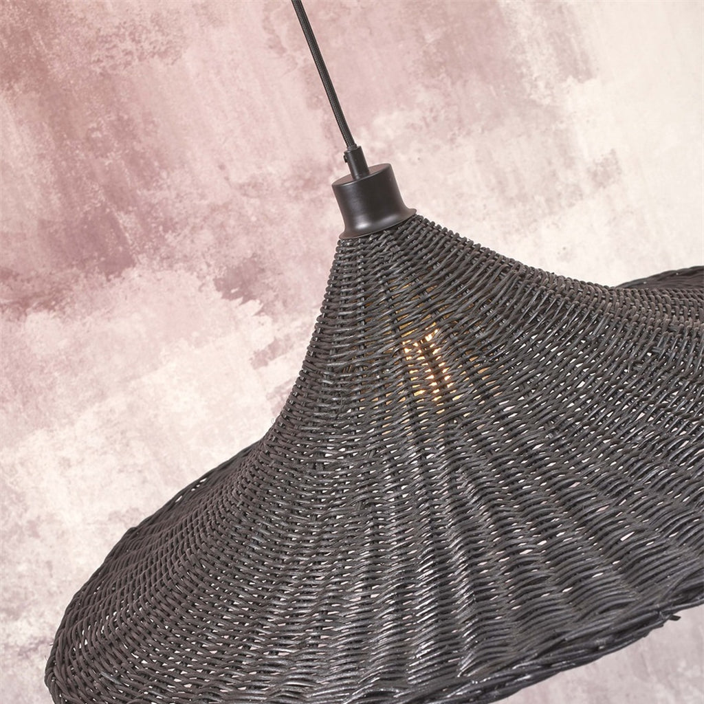 Suspension Borabora bambou noir 70 cm E27, vue 7