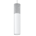 Suspension Borgio en béton et acier blanc, tube GU10