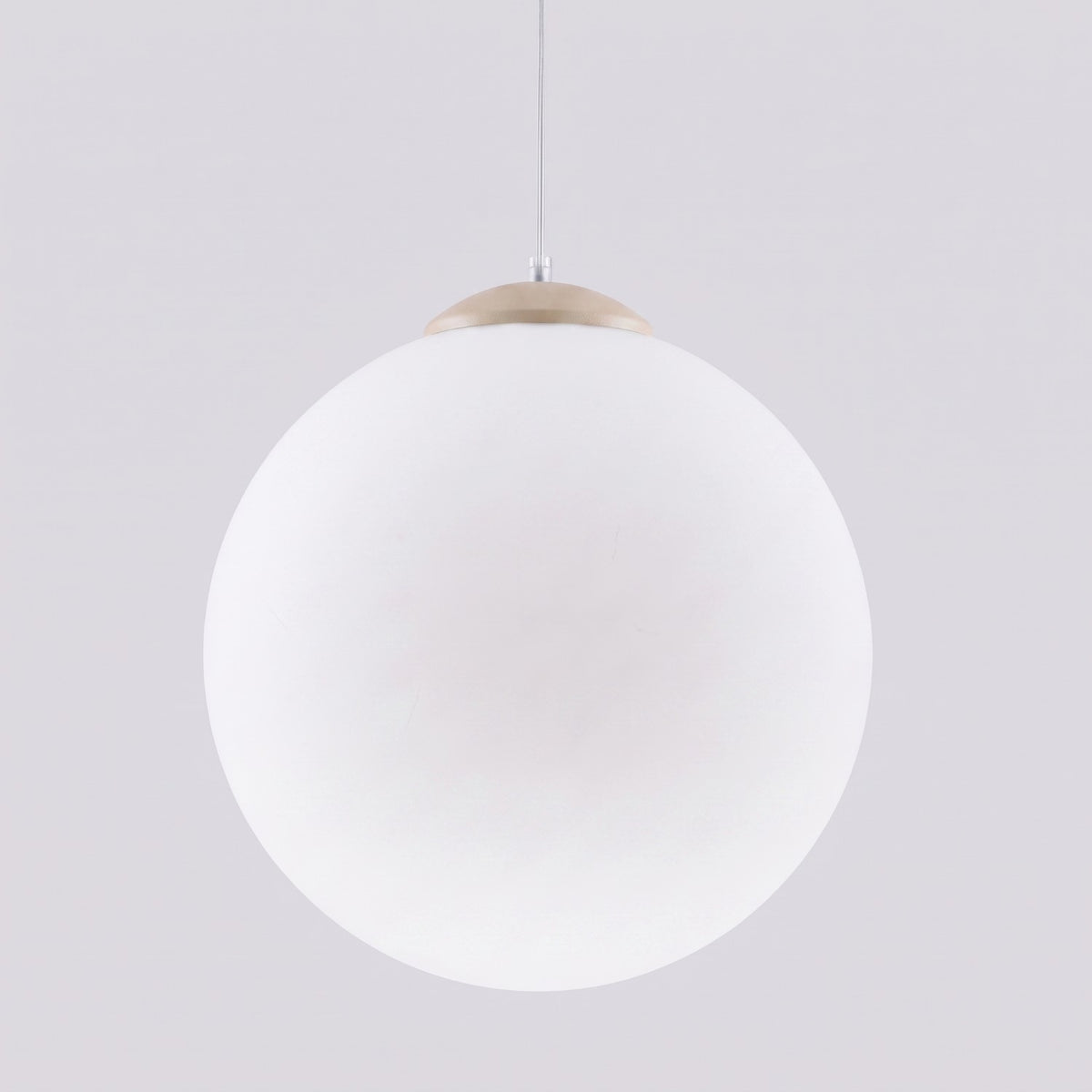 Suspension boule Ugo verre blanc 40 cm E27, finition laque taupe, vue 4