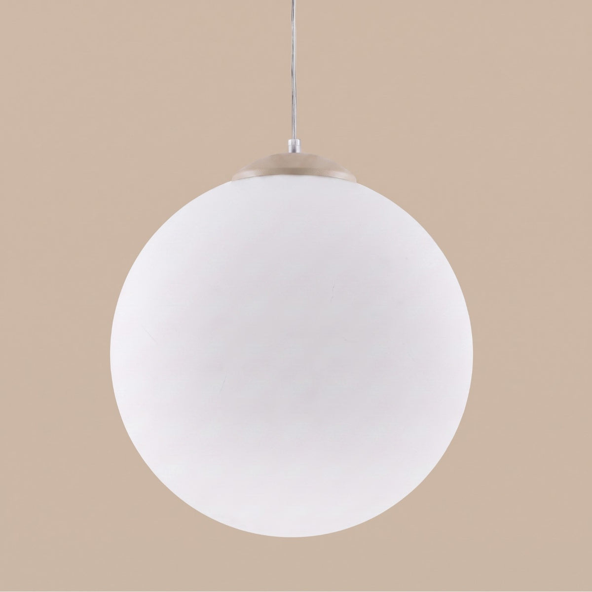Suspension boule Ugo verre blanc 40 cm E27, finition laque taupe, vue 5