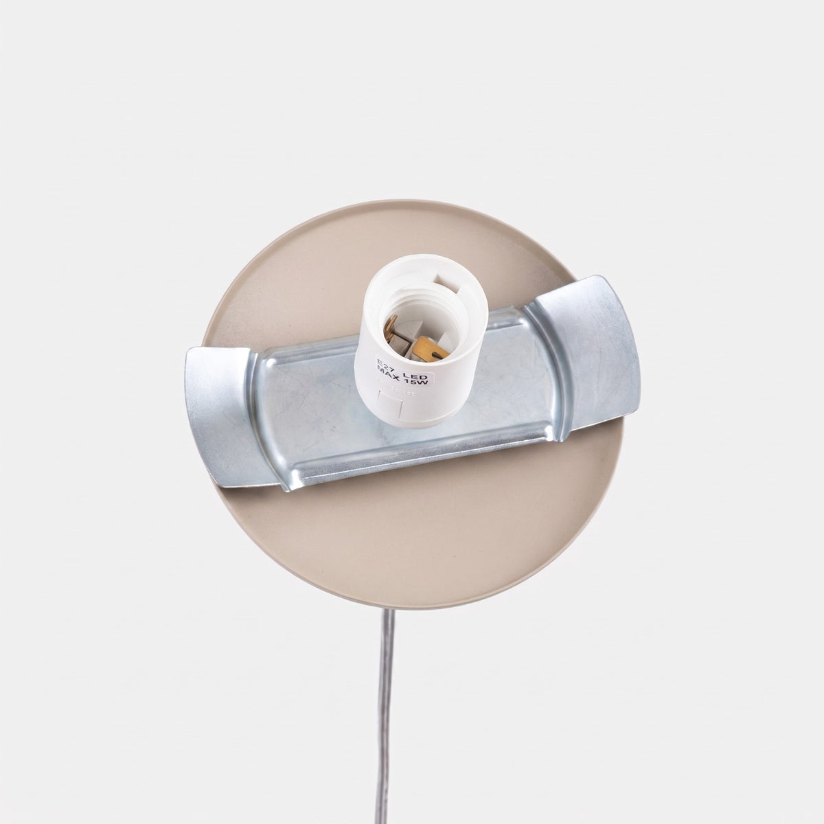 Suspension boule Ugo verre blanc 40 cm E27, finition laque taupe, vue 8