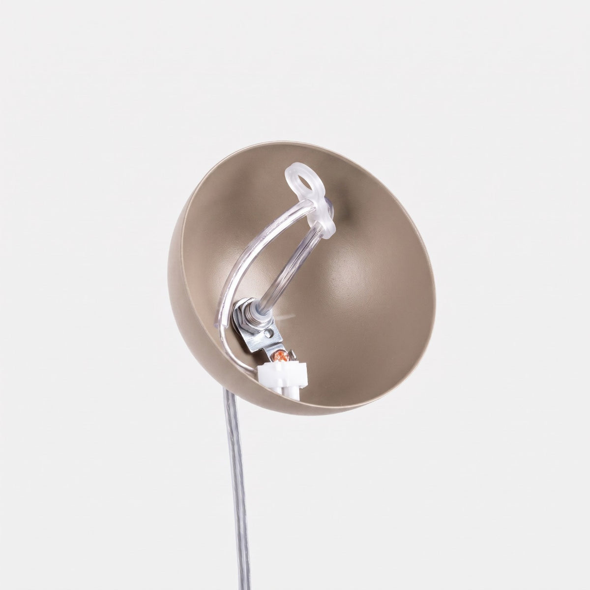 Suspension boule Ugo verre blanc 40 cm E27, finition laque taupe, vue 9