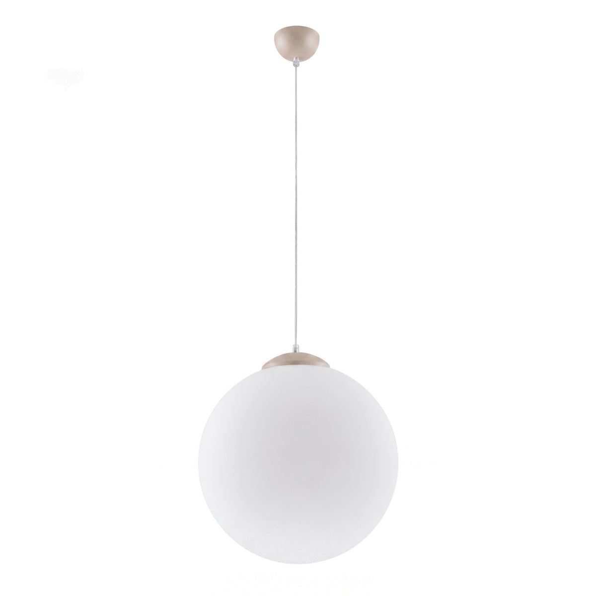 Suspension boule Ugo verre blanc 40 cm E27, finition laque taupe