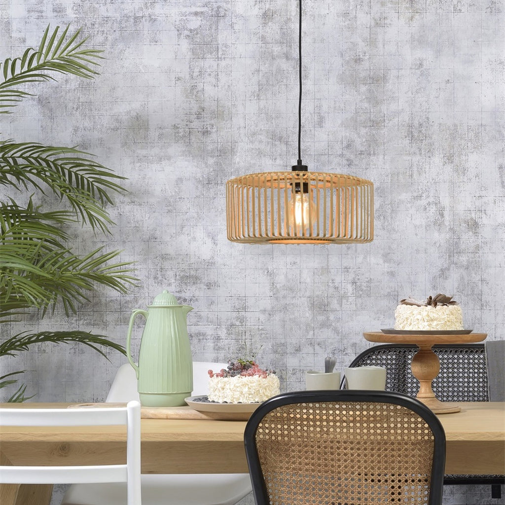 Suspension Bromo bambou naturel 40 cm E27, vue 2