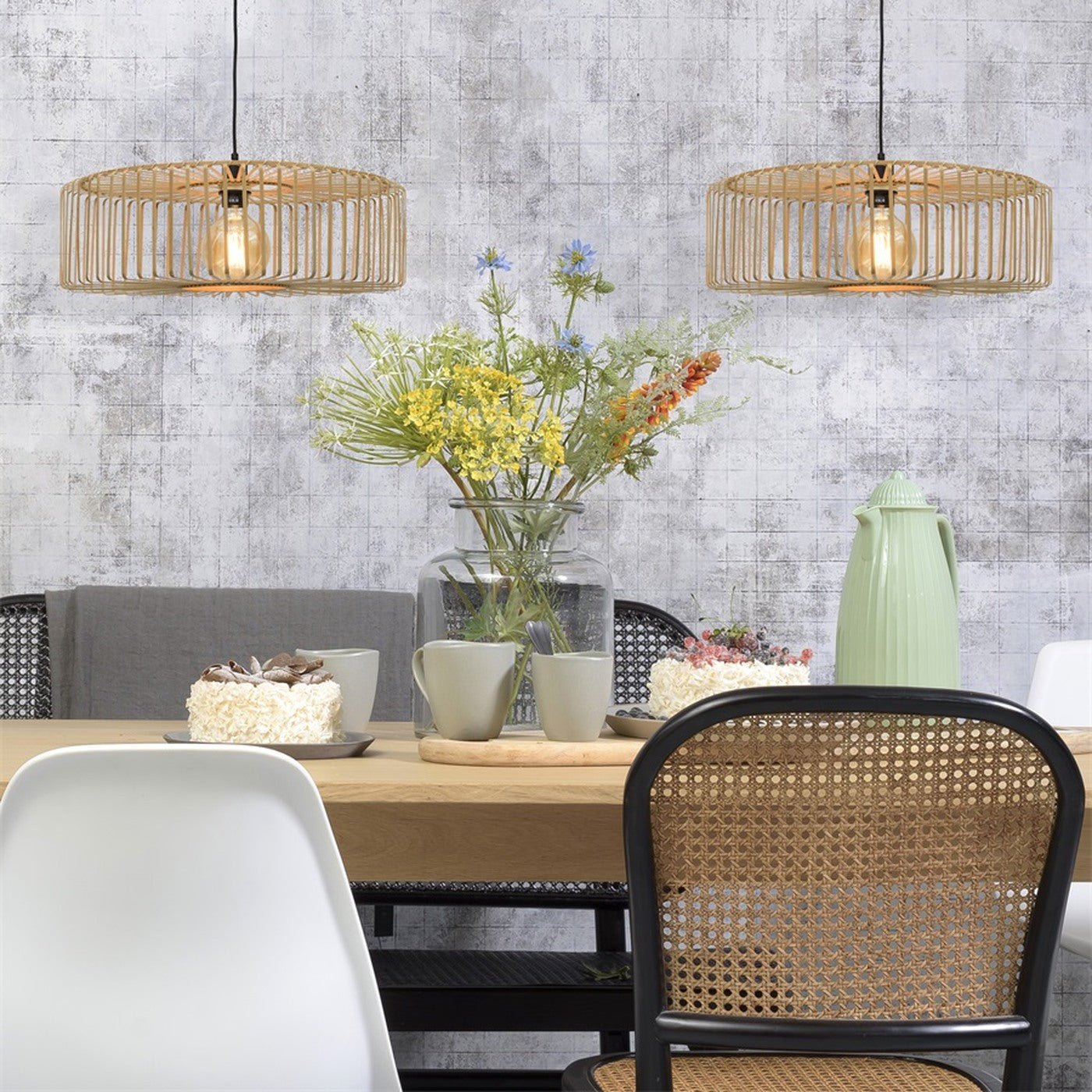 Suspension Bromo bambou naturel 60 cm E27, vue 3