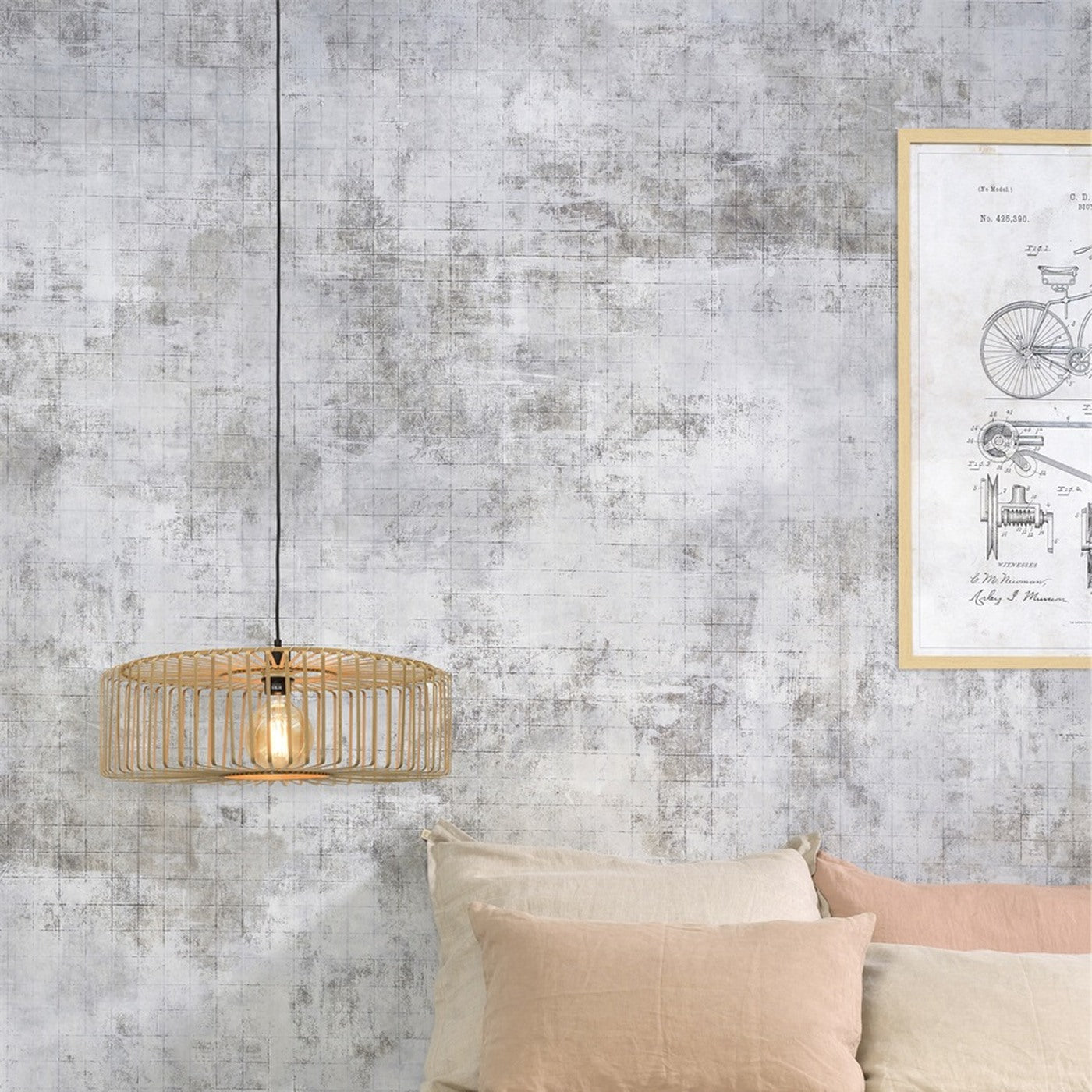 Suspension Bromo bambou naturel 60 cm E27, vue 4