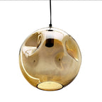 Suspension Bubbella en verre recyclé doré en situation