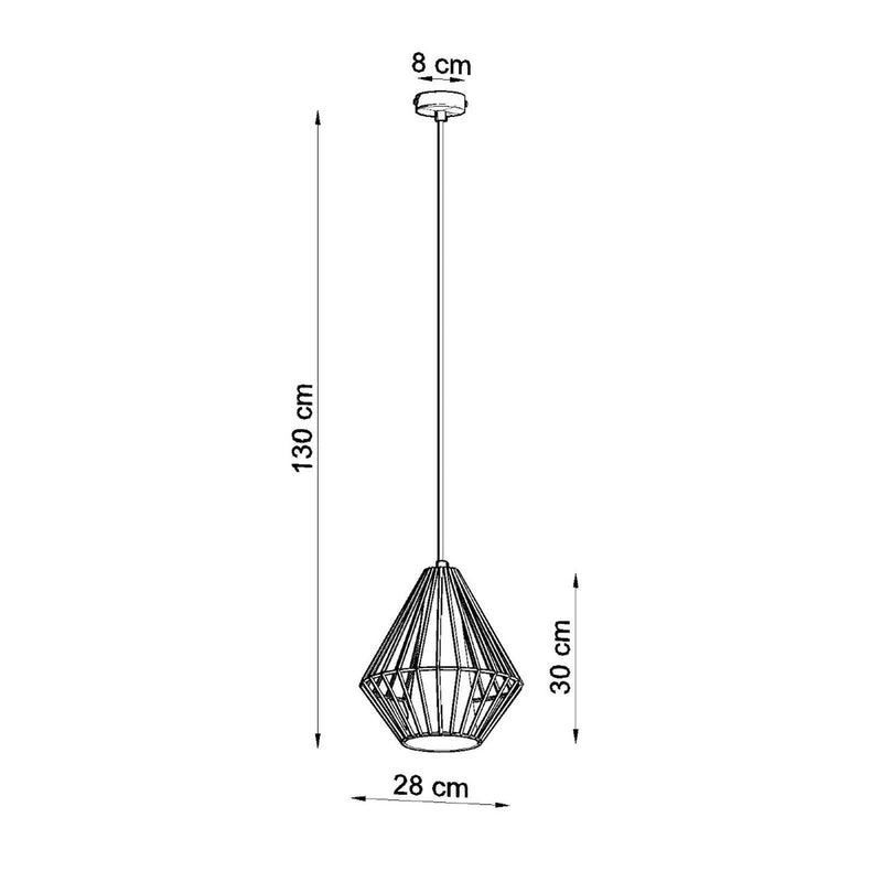 Dimensions Suspension cage Demi acier noir E27