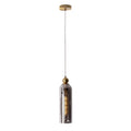 Suspension Campanila laiton et verre fumé E27
