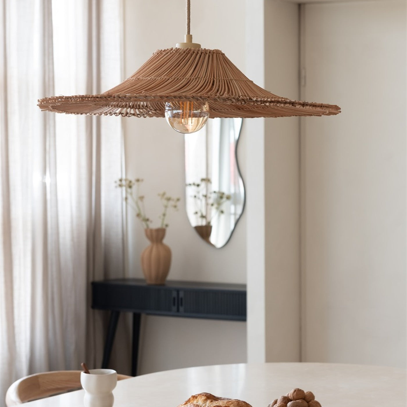 Suspension Cancun rotin naturel 53 cm E27, vue 3