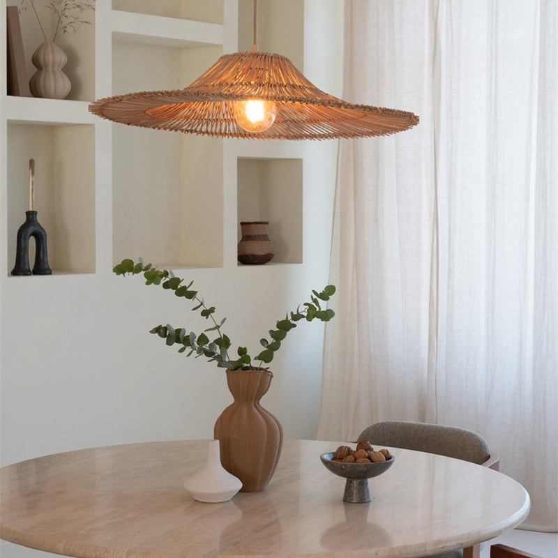 Dimensions Suspension Cancun rotin naturel 53 cm E27