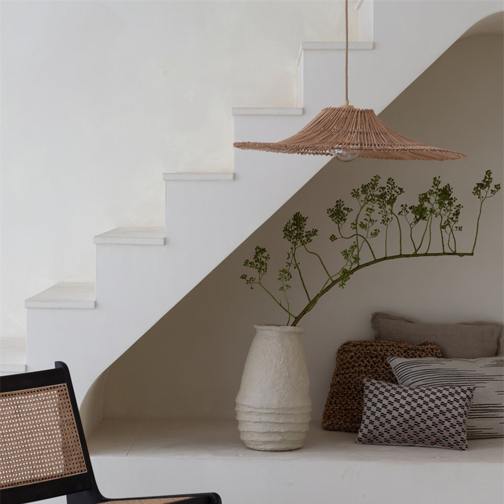 Suspension Cancun rotin naturel 70 cm E27, vue 4