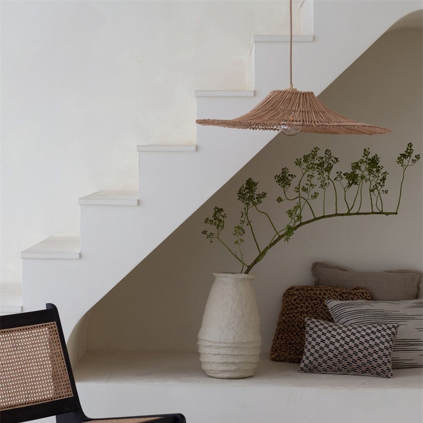 Suspension Cancun rotin naturel 70 cm E27, vue 4
